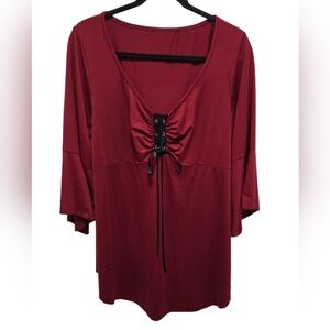 Long Burgandy Blouse